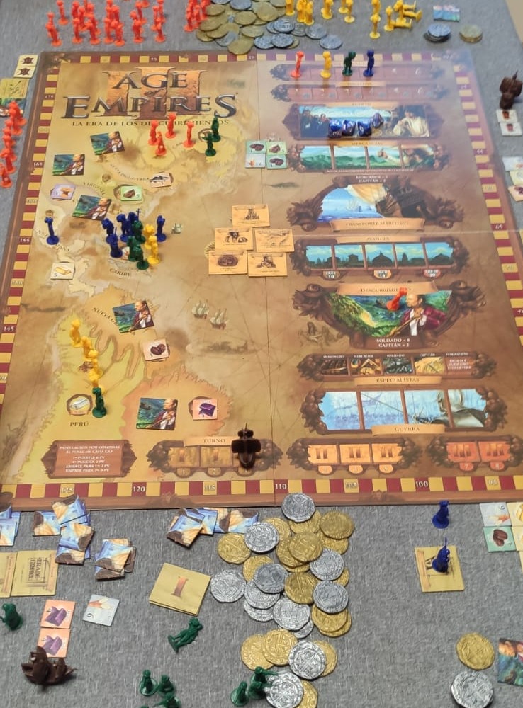 Última sessió per agafar moral abans de tornar al ‘dungeon crawler’ de cada dia, ‘final boss’ inclòs. Hem fet un intensiu amb jocs que molts no havíem tastat “Océanos de papel”, “Skyjo”... I vells coneguts “Heat: Pedal to Metal”, “Alhambra”, “Celestia”, “Age of Empires III”...