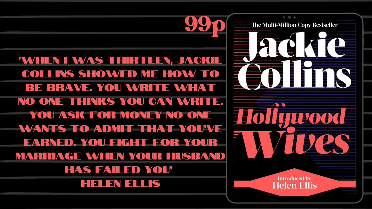 BookMinxSJV's tweet photo. Whether you're new to @jackiejcollins, or you know her books intimately, you’ll find something to love in the achingly sexy #HollywoodWives, featuring an introduction from @WhatIDoAllDay, available in eBook for just 99p this month!

#BeMoreJackie

https://t.co/HtgL3zbeBq https://t.co/4SdzBEupkD