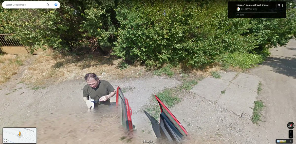 streetviewfun's tweet photo. Google driver taking a break 🏎️ https://t.co/qWPNNy0QRC https://t.co/H1zOpwgPh0