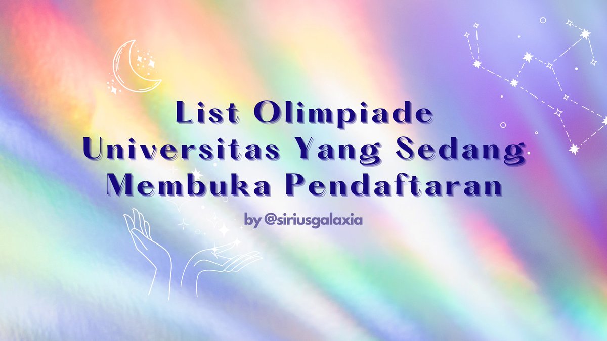 [LIST OLIMPIADE UNIVERSITAS YANG SEDANG MEMBUKA PENDAFTARAN]

-A Thread📝