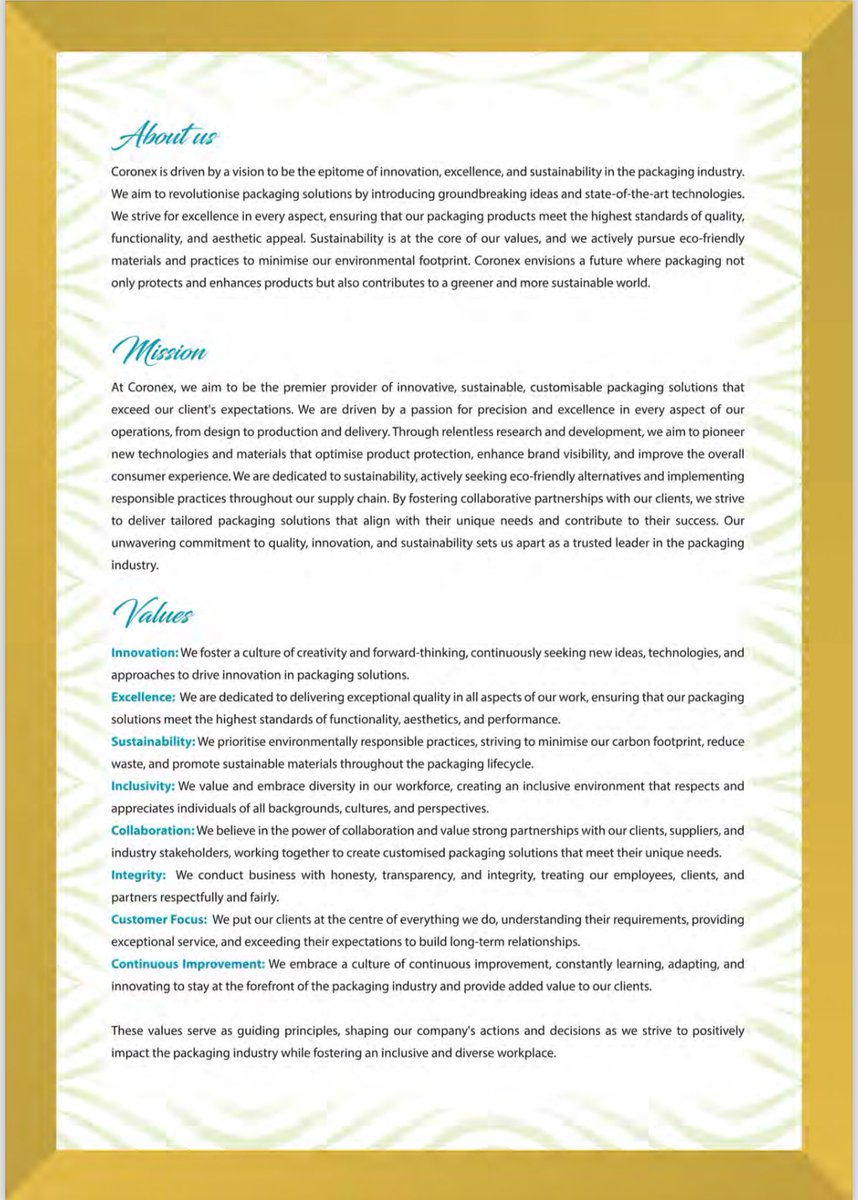 Coronex_CP's tweet image. About Us;
Coronex exemplifies the mantra of "Au-delà de l'excellence," which translates to "Beyond Excellence." Our purpose extends beyond merely achieving excellence; it encompasses the ambition to redefine it.

#Coronex 
#FoodPackagingSolution 
#PackagingManufactur