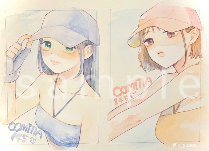 こんな感じのドローイングもあります。
🧢水彩画🧢 