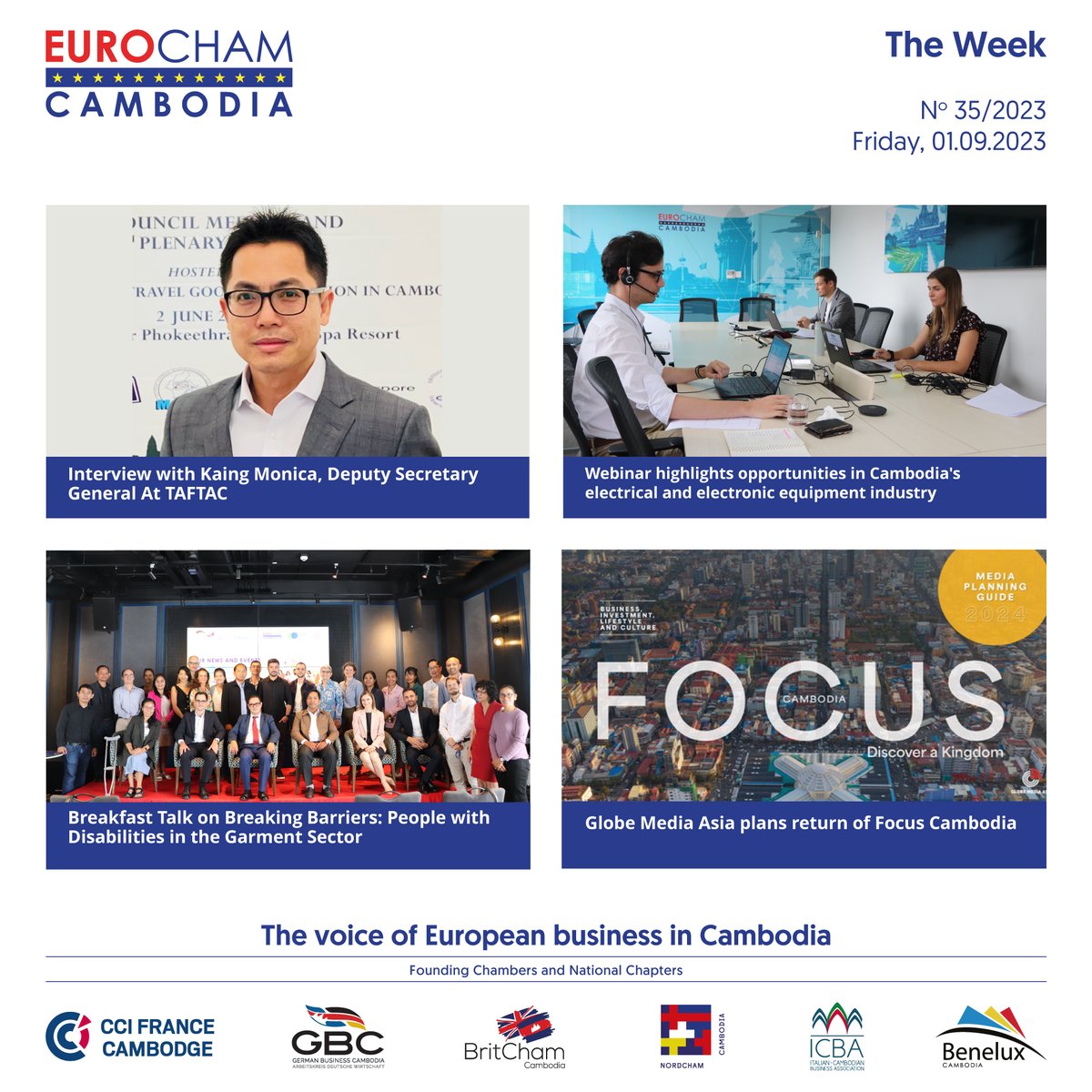 [𝐍𝐞𝐰𝐬𝐥𝐞𝐭𝐭𝐞𝐫 𝟑𝟓: 𝟏 𝐒𝐞𝐩𝐭𝐞𝐦𝐛𝐞𝐫 𝟐𝟎𝟐𝟑]
➡️𝐂𝐥𝐢𝐜𝐤 𝐡𝐞𝐫𝐞 𝐭𝐨 𝐫𝐞𝐚𝐝: lnkd.in/gd9335Ja

#EuroChamCambodia #Businessnews