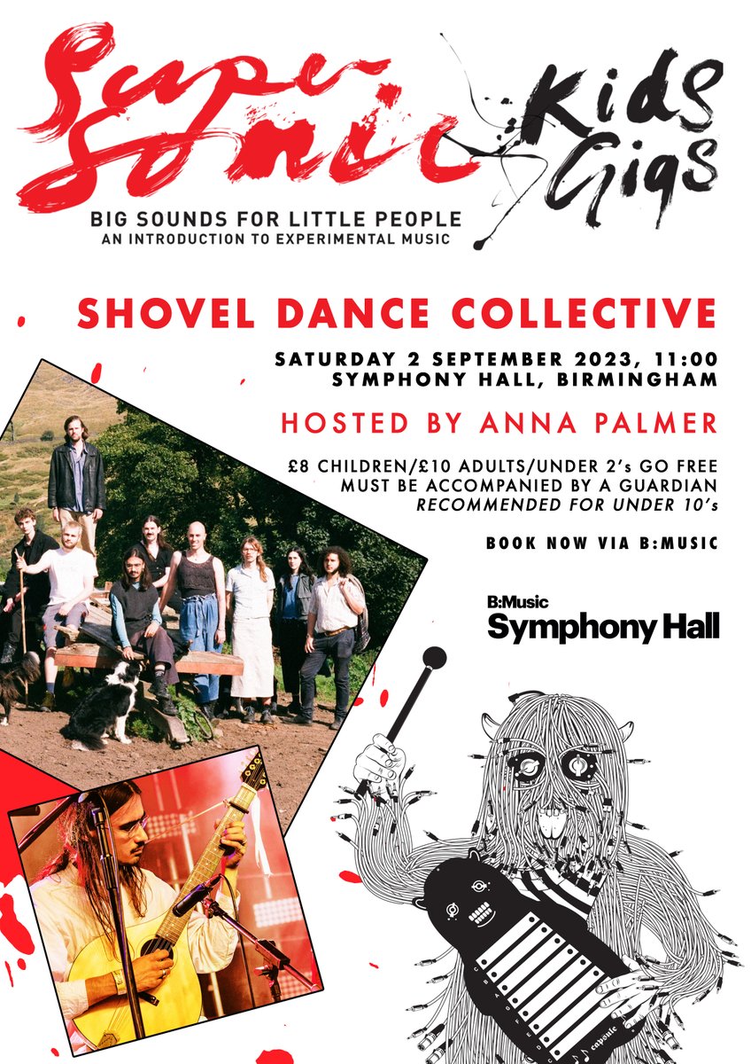 Our Supersonic Kids Gig! Shovel Dance Collective are inviting families to sing and stomp-a-long and get fully immersed in their storytelling, joyful tunes and calming lullabies. Sat 2 Sept @BMusic_Ltd Tickets and info supersonicfestival.com/event/kids-gig…