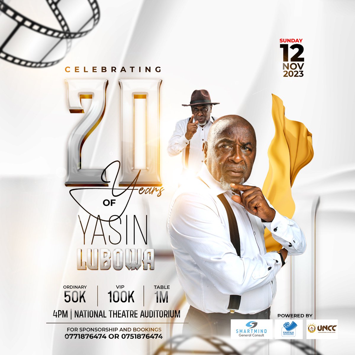 We call upon everyone that appreciates *YASIN LUBOWA'S* Talent to join us on the 12th/11/2023 at National Theatre Kampala as we celebrate his efforts towords the film and Television industry. 💕👑💝💕👑💝💕👑💝
#ugandafilms *#Yasinat20yearsofFilm*