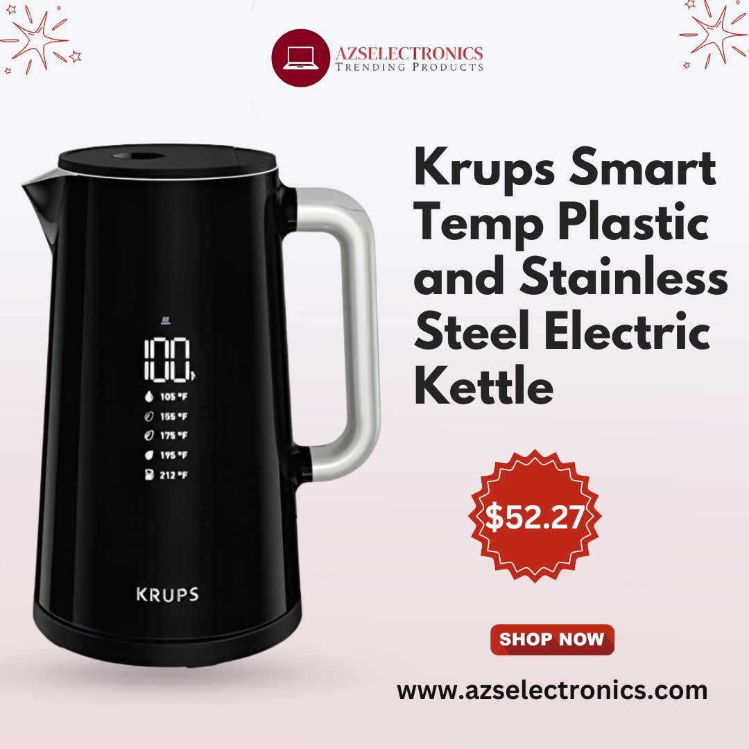 Azselectronics's tweet image. 🔥 Elevate your tea and coffee game with the Krups Smart Temp Electric Kettle! ☕🍵 Unleash the perfect temperature every time, all in a sleek design that complements your kitchen.

Order: bitly.ws/TwK6

#KrupsKitchenWonders #SmartTempKettle #TeaTimeMagic #CoffeeCraze