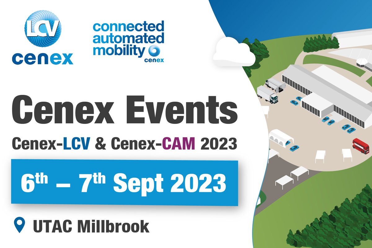 We’ll be exhibiting at @lcv_event, at UTAC Millbrook, 6-7 September. Register for FREE at cenex-events2023.eventreference.com/landingpage and visit us on stand C3-112c. We look forward to seeing you there! #LCV2023 #CAM2023