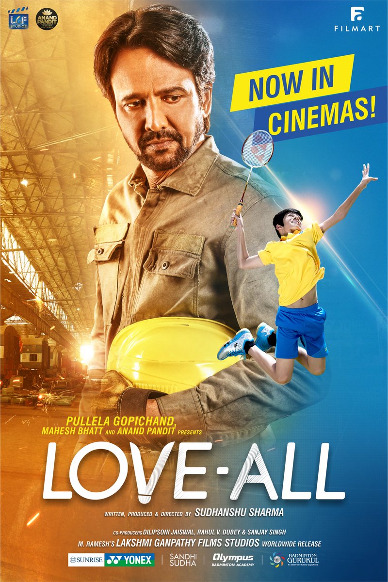 SPORTS-DRAMA ‘LOVE ALL’ WINS TREMENDOUS CRITICAL ACCLAIM… NOW IN CINEMAS… #LoveAll - starring #KayKayMenon and directed by #SudhanshuSharma - is riding high on critical acclaim.

#MaheshBhatt, legendary badminton player #PullelaGopichand and #AnandPandit have joined hands for