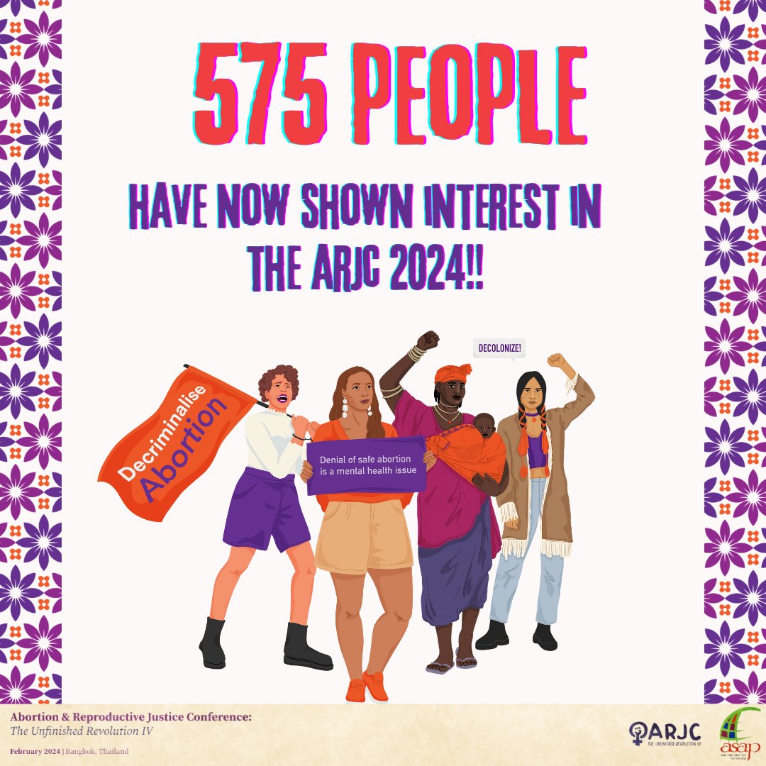 asapasia's tweet photo. And still counting!! We're as excited as you are for the 4th chapter of #ARJC & bringing people exclusively working on the right to safe abortion, together again after 5 years!
Stay tuned for info on registration- https://t.co/jtE5daUlin
#arjc2024 #UnfinishedRevolution #ARJC4 https://t.co/ipJao0NPym