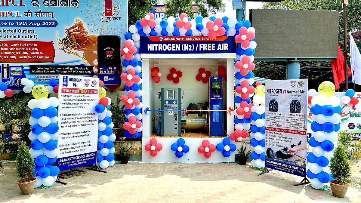 hpcl_jss's tweet image. 🎉 Exciting news! We're thrilled to announce the grand inauguration of our Nitrogen Air Facility at Jagannath Service Station, Azimabad, Balasore. Say goodbye to flat tires and hello to smoother journeys! 🚗💨 #HPCL #HPRetail #MeraHPPump @HPCL @hpcl_retail #deliveringhappiness