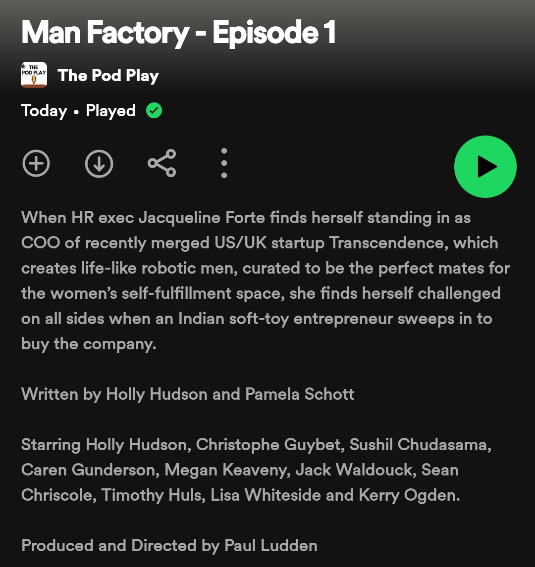 🚨NEW EPISODE🚨
#ThePodPlay®, Plays as Podcasts

Man Factory, Episode 1

Listen, Subscribe & Please Leave a Review ➡️ bit.ly/2UqZkYx

@holhuds @PamelaSchott @SushilMedia @JackWaldouck @KeavenyMegan @CarenOutLoud @SeanChriscole @lisawhiteside28
@kerryhspillane