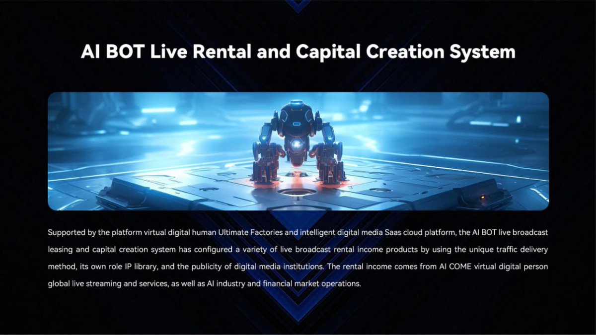 AiCome2023's tweet photo. ➡️Gives live broadcast more business imagination space
Sharing income, Improve the well-being.

#AiCome2023 #AiBot https://t.co/08jX1G0l4d