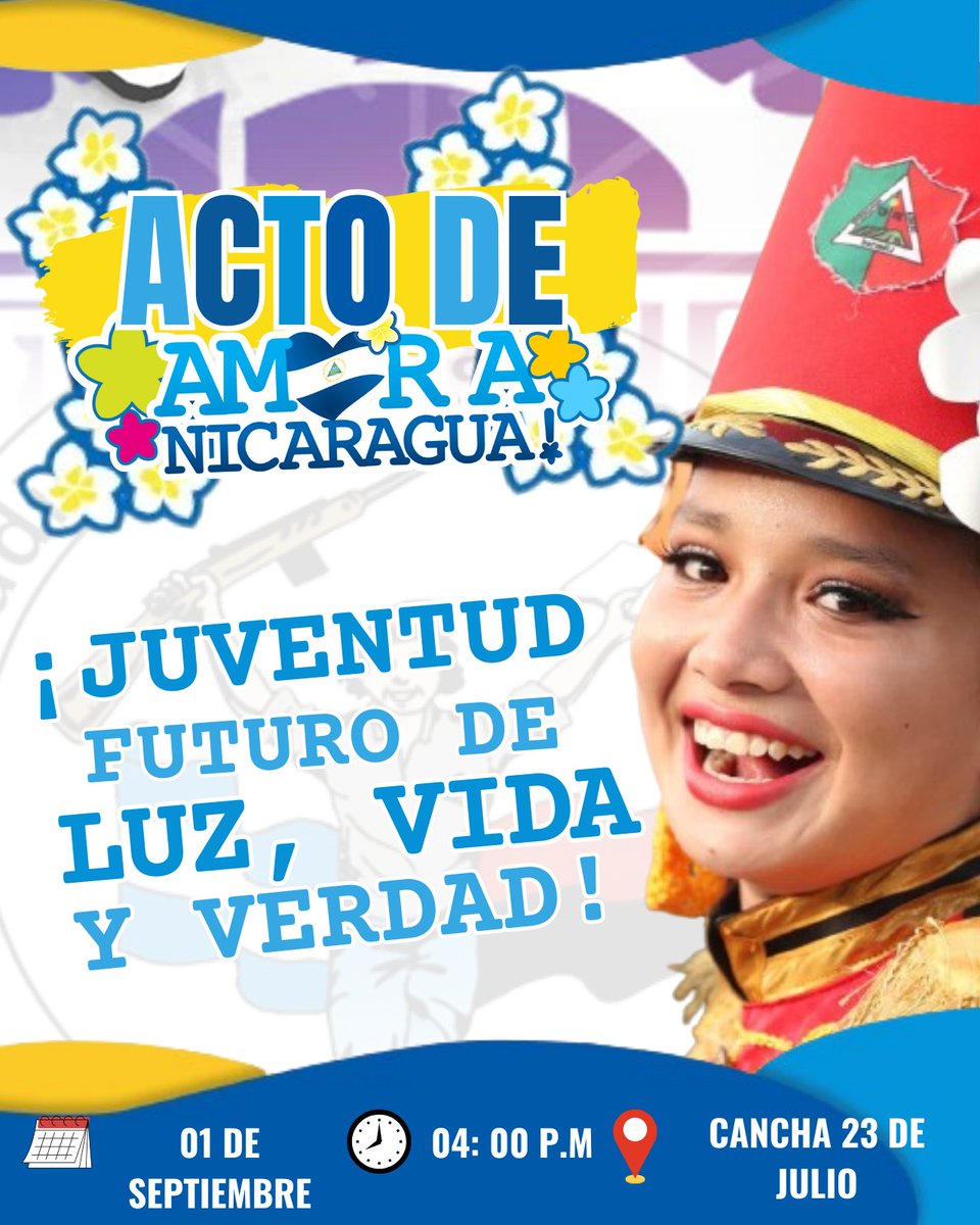 Iniciando Mes de la Patria en Victoria
... ❤️🖤✌️
#PatriaBenditayLibre
#AmoraNicaragua 
#LeonRevolucion