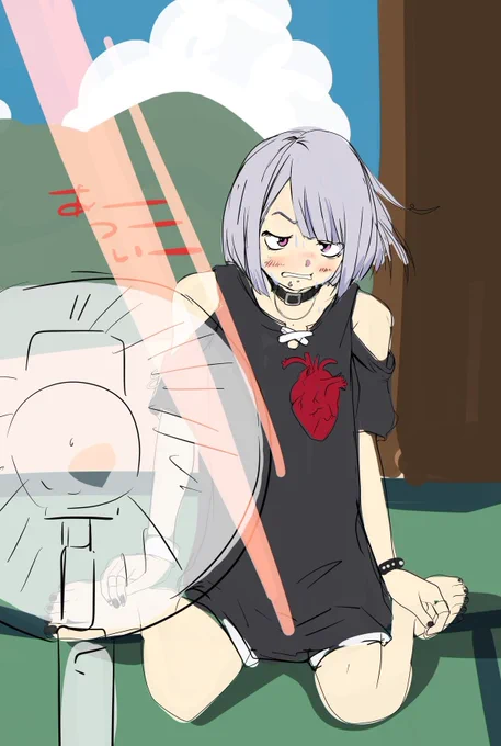 #作画カロリーの低い作品を上げようぜ親の実家に行った時のスッピン地雷系女子(たぶん) 
