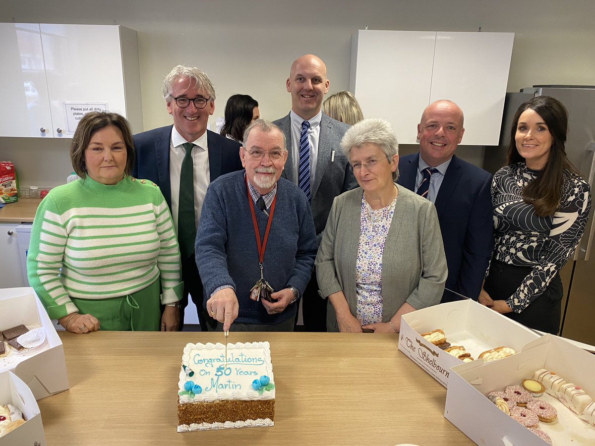 This morning Examinations Officer and former teacher at Violet Hill Mr Martin Goss was warmly congratulated by staff on the occasion of his 50th anniversary working at the College.