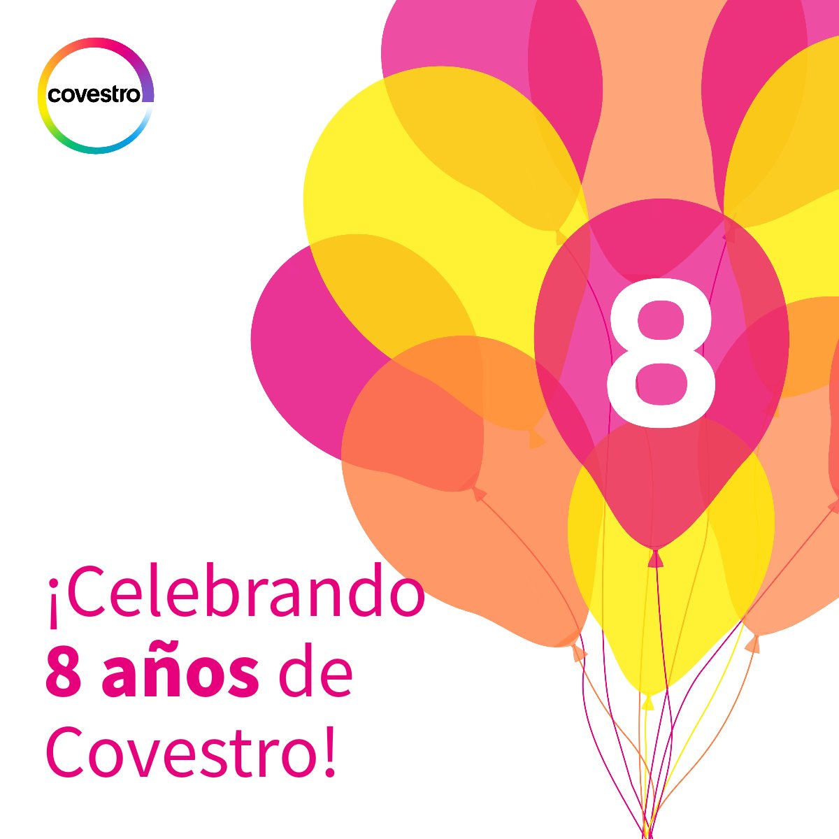 CovestroES's tweet image. 🎂Feliz cumpleaños a... ¡nosotros! 🥳🎉 
Muchas gracias a todos los que participaron en este viaje inolvidable de los últimos 8 años. 
🎈 ¡Sigamos realizando juntos nuestra visión #FullyCircular! 🙌
