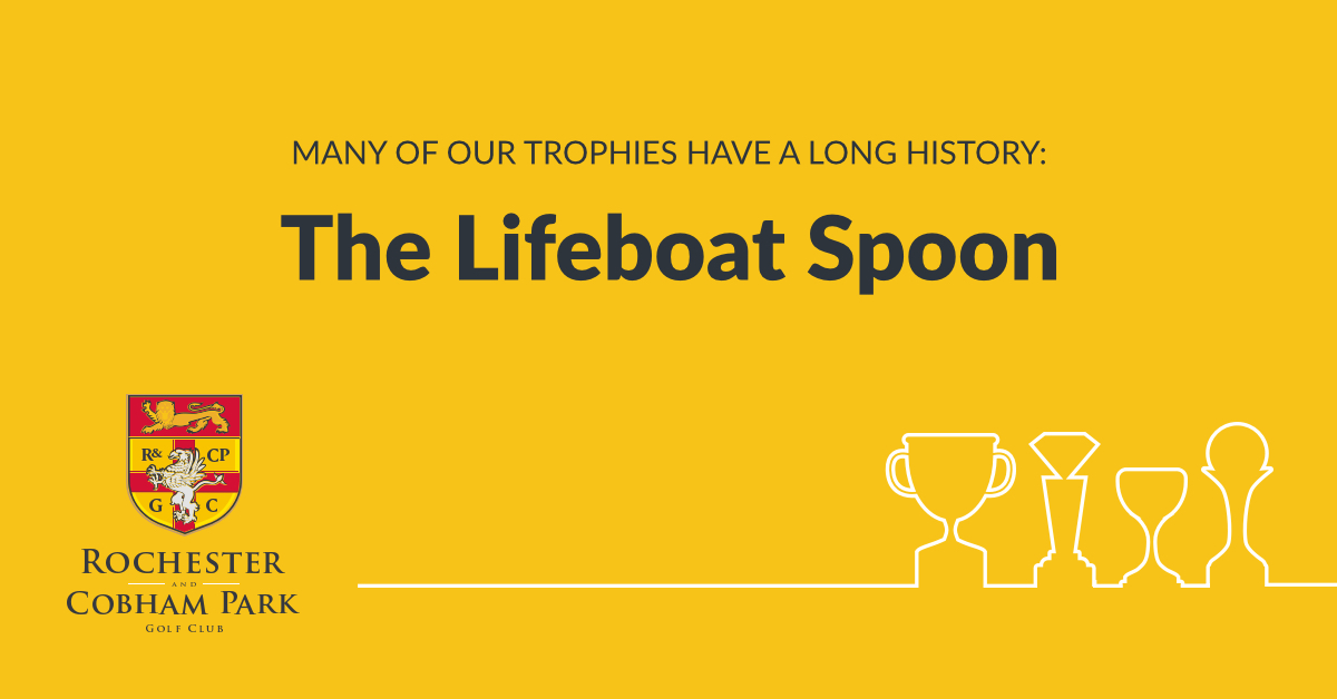 The spoon that's not a spoon: The Lifeboat Spoon, which is a cup! Besides being a 'gold leaf 'job, the trophy and the name are a mystery. Discover more about our trophies. ow.ly/WXpC50PEj2t

 #englandgolf #kentgolf #mystery #trophies