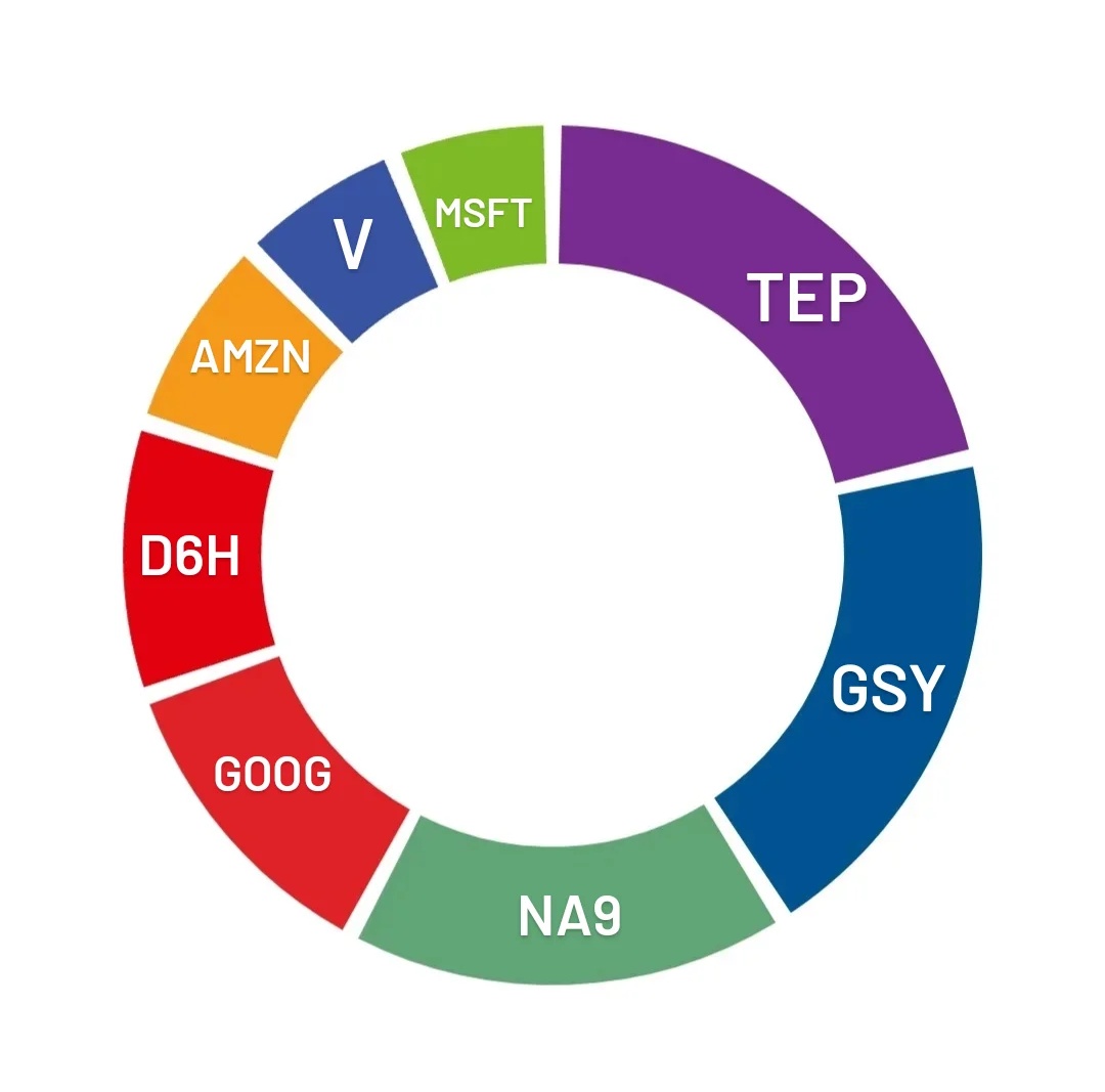 Uppsala_invest's tweet photo. Cumplo 1 mes en X y para celebrarlo os enseño mi cartera:
1. Teleperformance $TEP
2. GoEasy $GSY
3. Nagarro #Na9
4. Alphabet $GOOG
5. Datagroup #D6H
6. Amazon $AMZN
7. Visa $V
8. Microsoft $MSFT https://t.co/R2EZcNGjsq