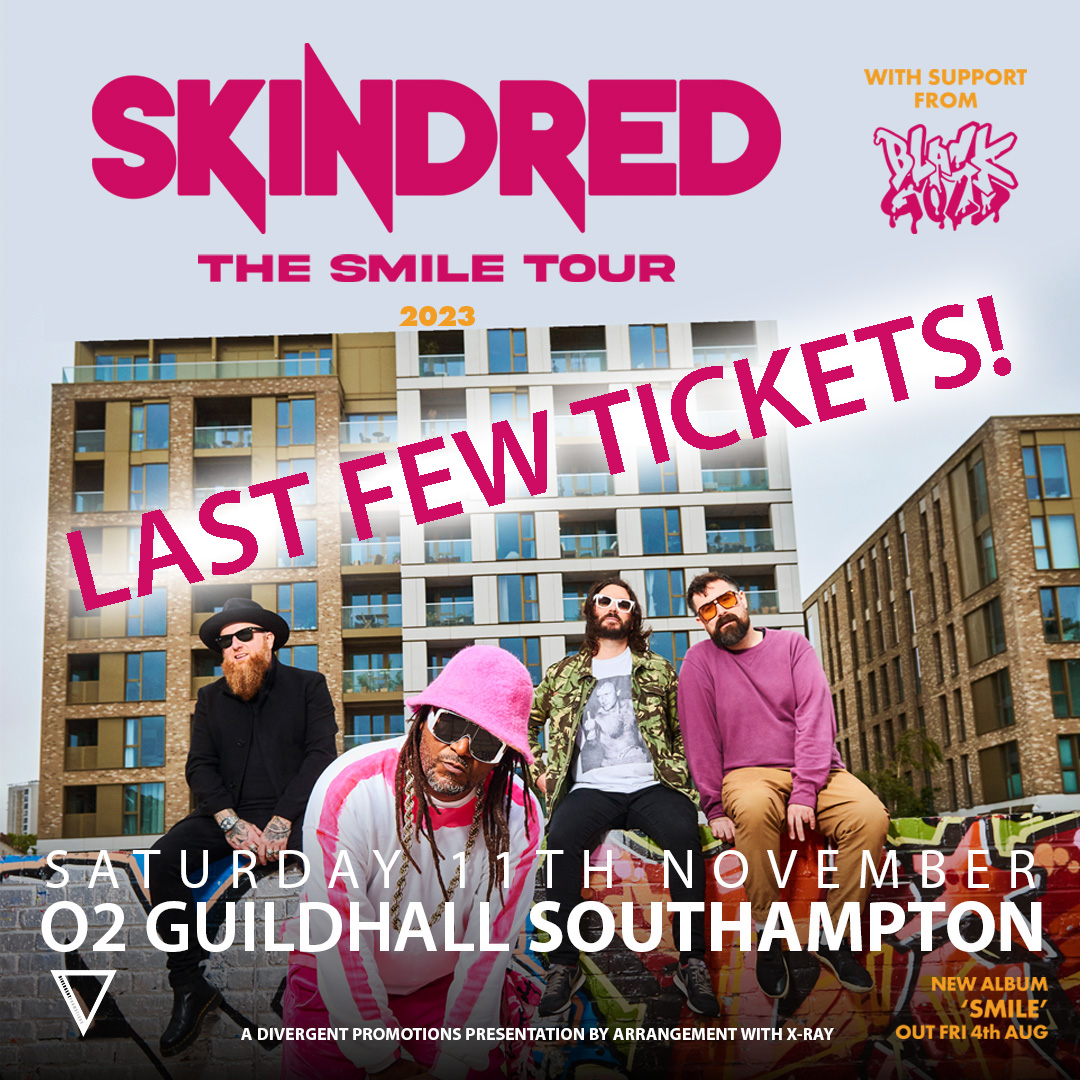 Skindred (@skindredmusic) on Twitter photo Our Southampton show at the <a href="/O2GuildhallS/">O2 Guildhall</a> is about to sell out. Grab the last few tickets quickly from
academymusicgroup.com/o2guildhallsou… Our Southampton show at the <a href="/O2GuildhallS/">O2 Guildhall</a> is about to sell out. Grab the last few tickets quickly from
academymusicgroup.com/o2guildhallsou…