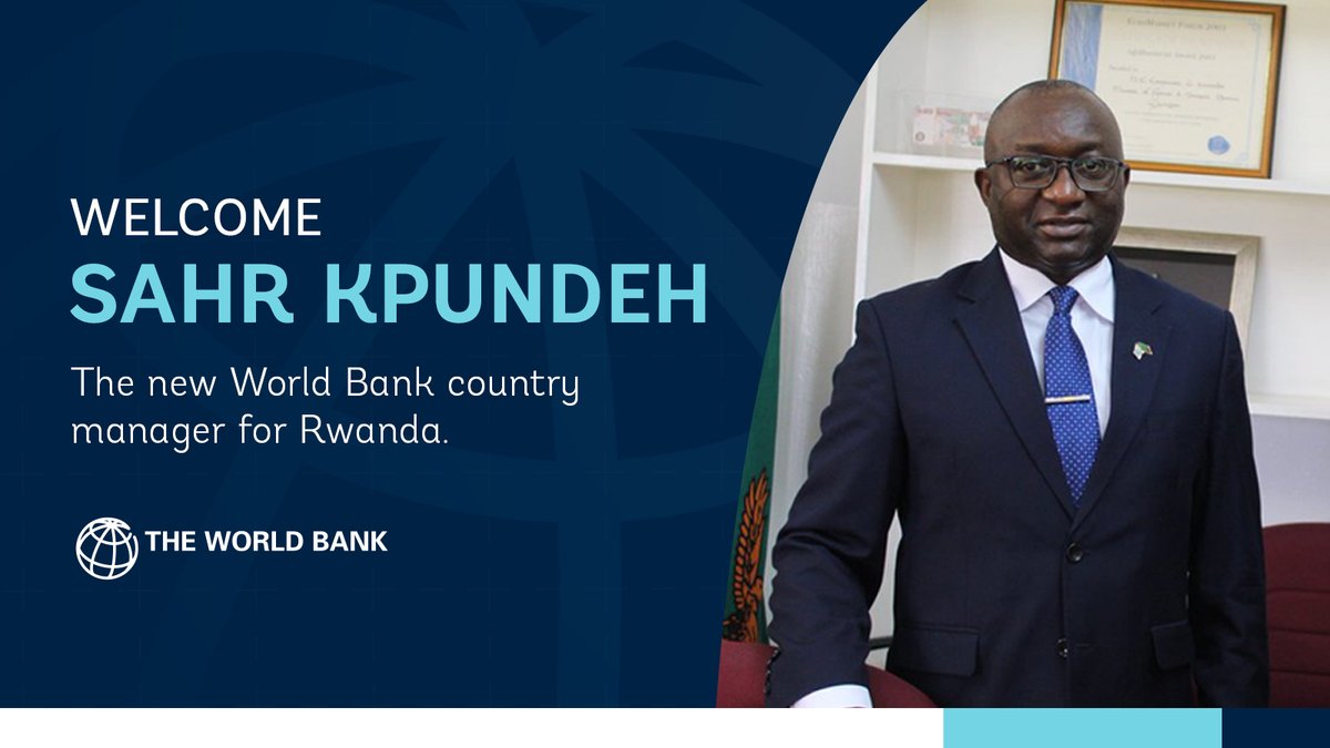 Rwanda4Dev's tweet photo. Join us in welcoming @sahr_kpundeh , the new @Worldbank country manager for Rwanda. Kpundeh will lead the WB’s engagement in Rwanda,including an active portfolio,knowledge partnership,and dialogue with the @RwandaGov and other key stakeholders.

More here: https://t.co/pvEQZxrez1 https://t.co/jDUSQrcdcz
