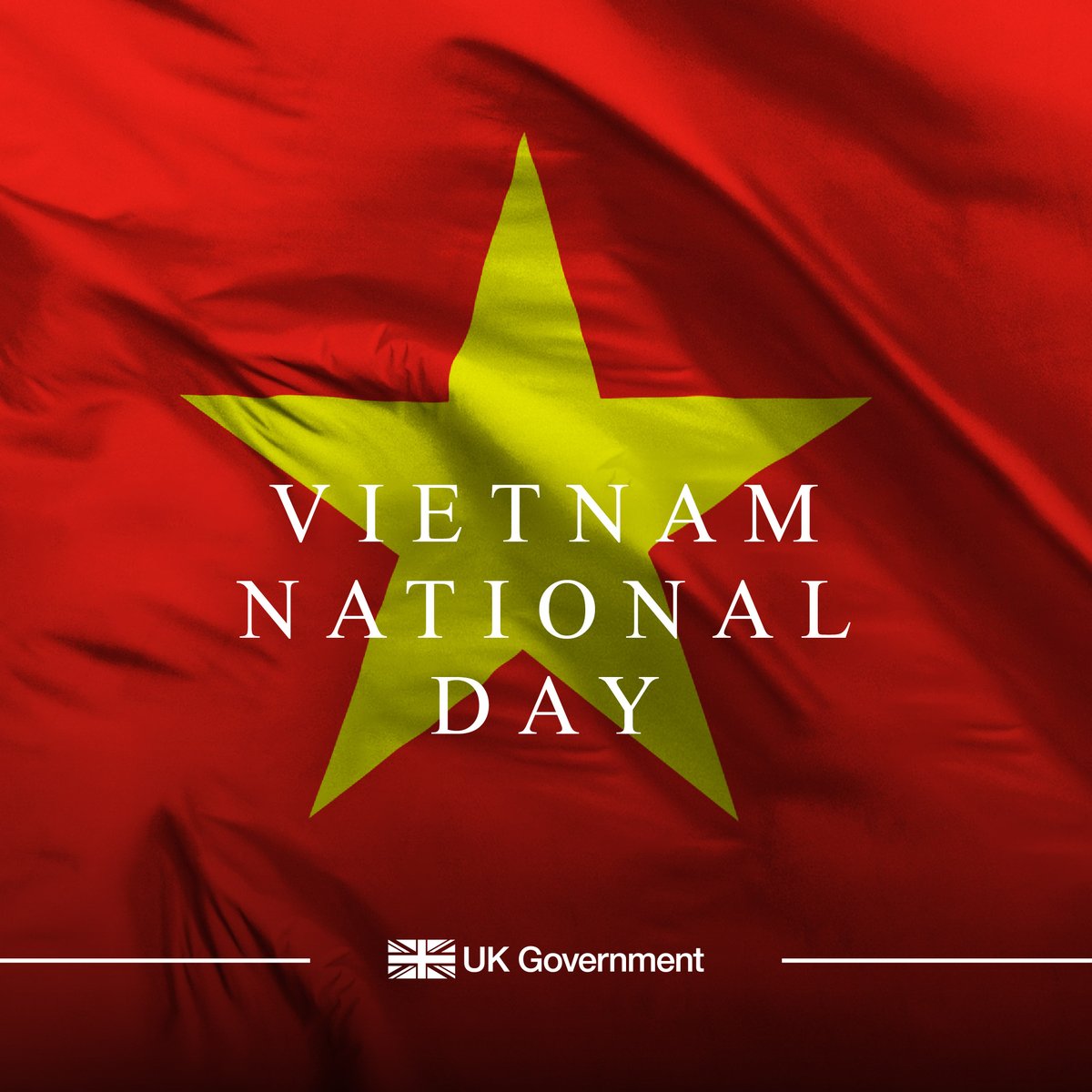 We wish the Vietnamese people a very happy National Day! The UK and Vietnam are working together to strengthen our trading relationship, tackle climate change and keep the Indo-Pacific free and open 🇬🇧🇻🇳