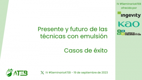 📣 IV EDICIÓN DEL #SEMINARIOATEB
“Presente y futuro de las técnicas con emulsión”

📆19 de septiembre, de 10:00 h a 12:00 h (CEST) 

Ya tenemos avance de programa. Inscripción GRATUITA!!!

▶ Programa ow.ly/gk4750PGKsW
▶ Inscripción ow.ly/gnsz50PGKtV
