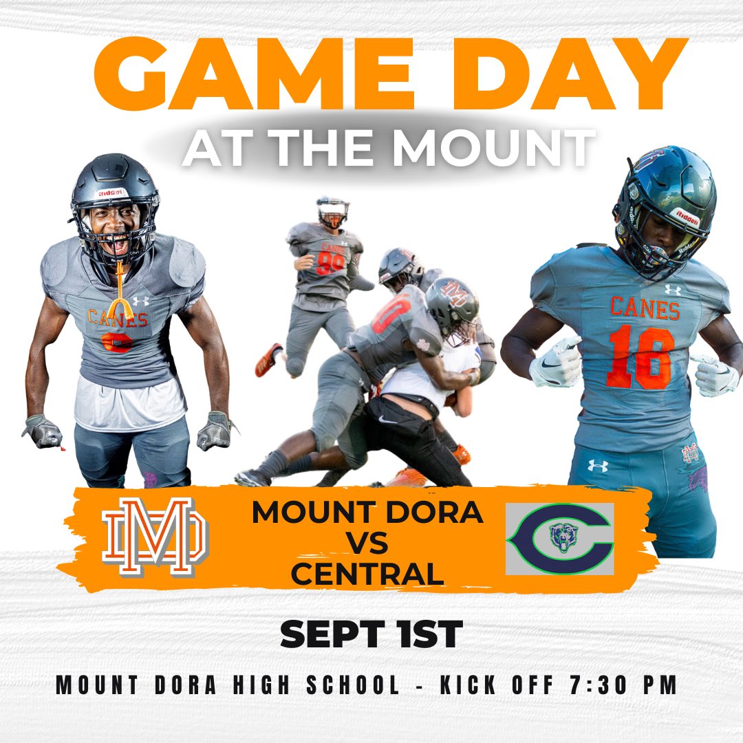 It’s Game Day!! The Mount Dora Hurricanes host the Central Bears for Senior Night. One Town, One Team!
📍 Mount Dora High
🕕 7:30pm Kickoff
🔗 gofan.co/app/school/FL1…