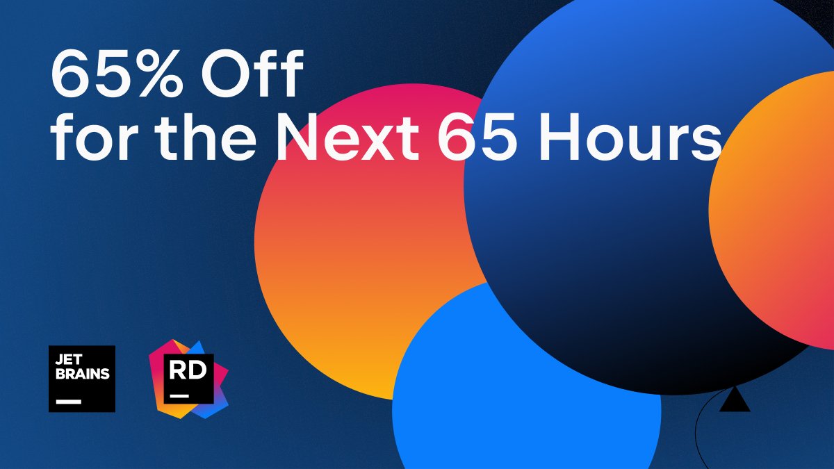 We’ve heard that you might be on the lookout for a new .NET IDE for Mac 😉 We’re here to help. For the next 65 hours we’re offering a 65% discount on all new personal licenses for Rider, the only truly cross-platform .NET IDE. Get yours now 👉jb.gg/rd65off-vs4mac…