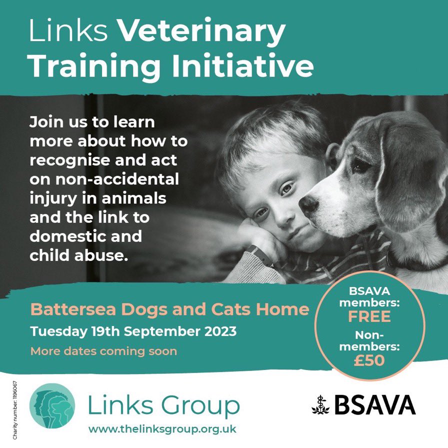 ‼️Would you spot a case of non-accidental injury, or abuse of animals or people? Or understand #TheLink between them? Find out from our vet experts + @womensaid & @NSPCC: ➡️ Book: tinyurl.com/26dtesdx Pls share! Clinical & non-clinical welcome-help break the cycle of abuse 🐾