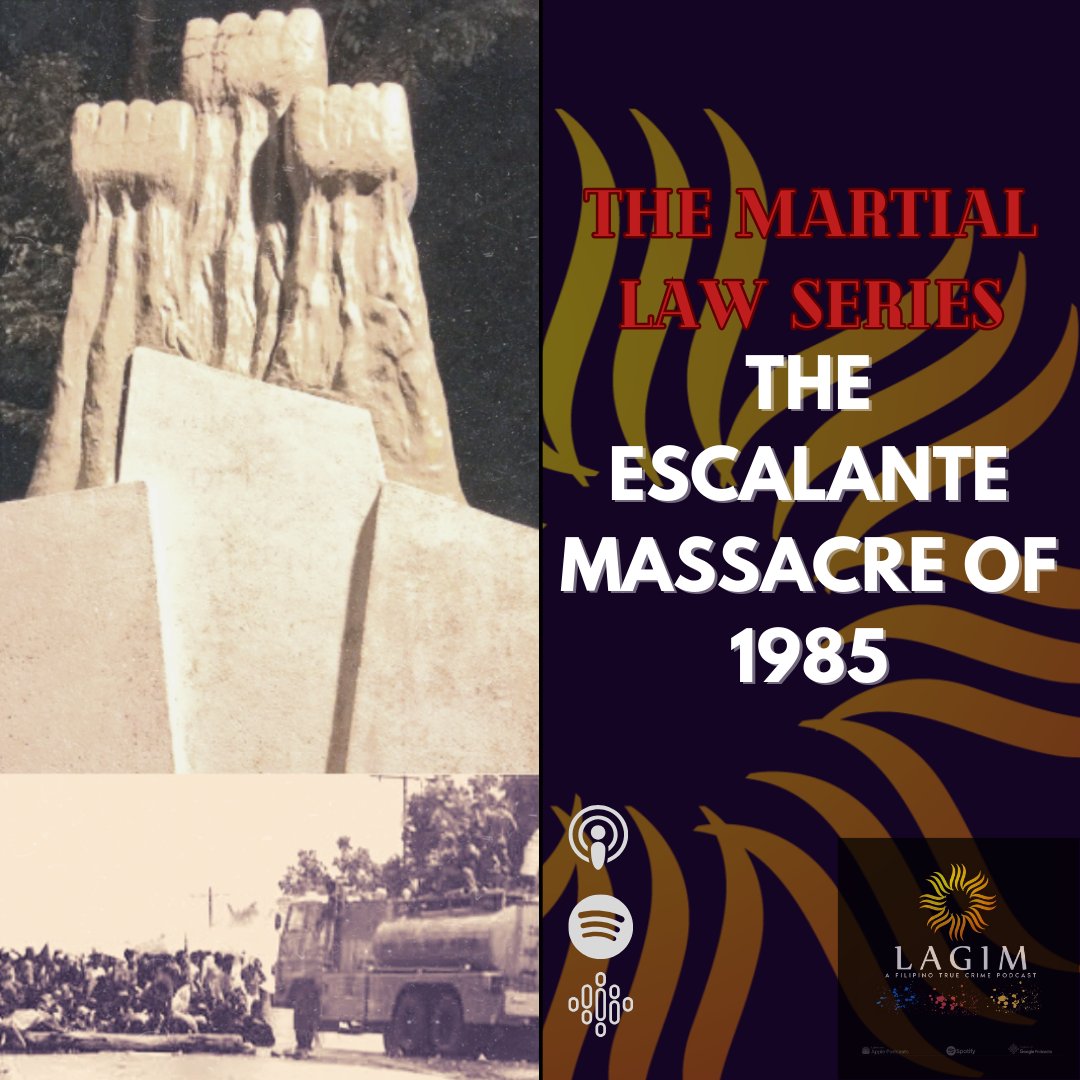 Lagim is back with the first of two episodes for the Martial Law Series. In this episode, I discuss the Escalante Massacre of 1985.
shorturl.at/fijBS