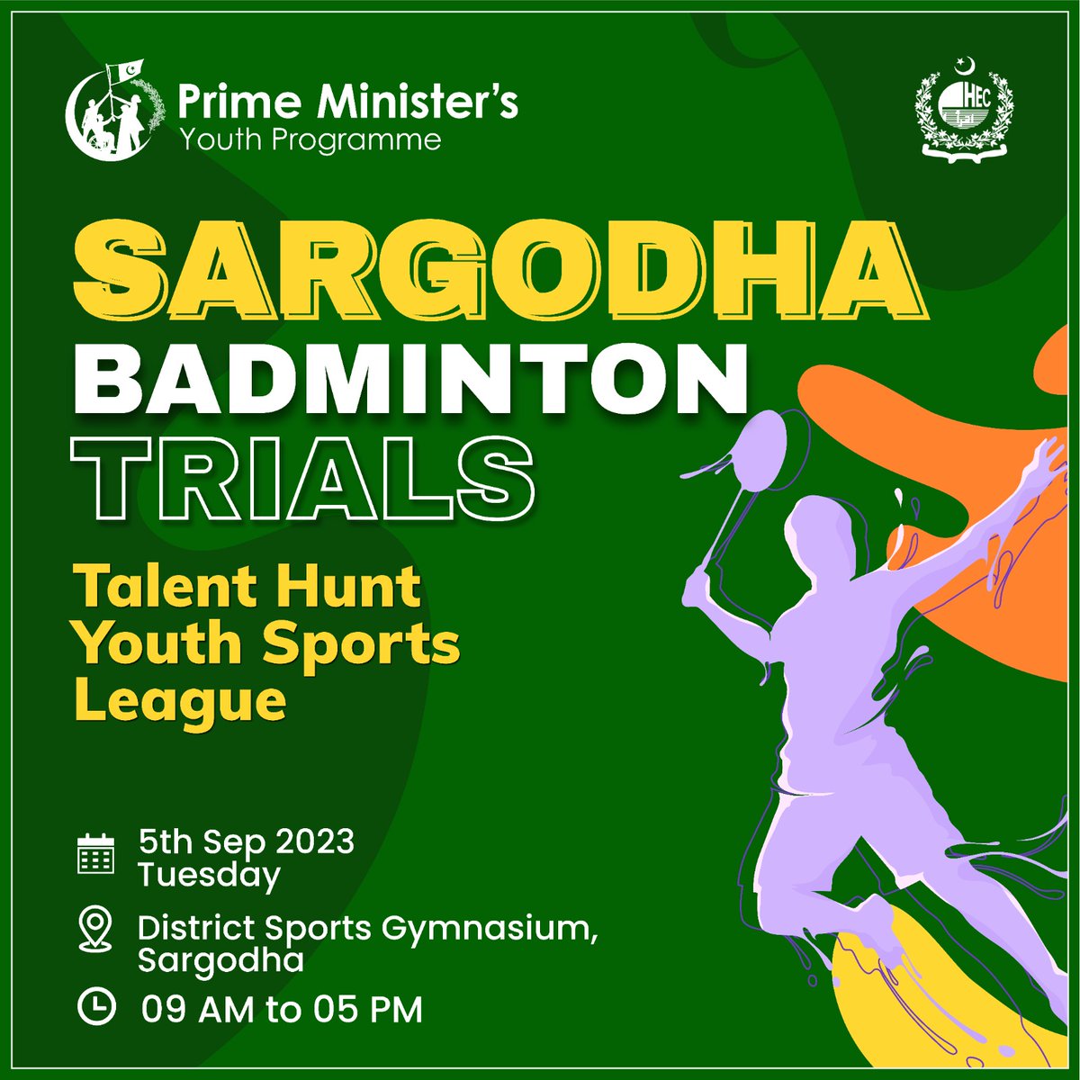 Calling all Badminton Superstars of Mardan, Uthal, Karachi & Sargodha! Get ready to serve up your best game! 🏸Badminton Talent Hunt is now happening in your city. For male and female players age 15-25 years, Avail the chance to be the next SUPERSTAR.