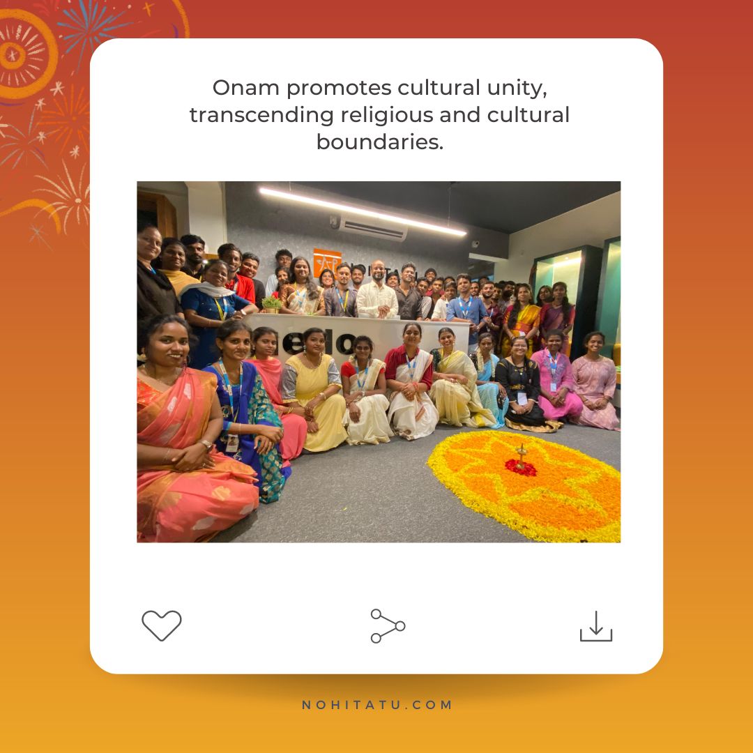 Nohitatu's tweet photo. Give that screen a friendly swipe to the right and step into the world of #nohitatians, where we celebrated the magical Onam festival in all its vibrant glory!

#onam #onamcelebration #onamvibes #nohitatu https://t.co/phSc7zpC3Y