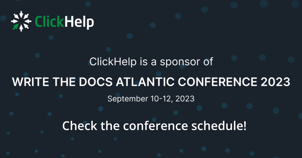 🔔 The conference is coming up! Have you already decided which speakers you will listen to? 📅 If not-check the schedule! 📌writethedocs.org/conf/atlantic/… #clickhelp #writethedocs #techwriting #conference #EVENT