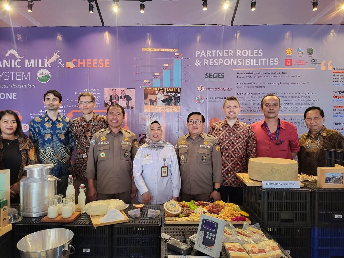 The first organic dairy products were launched by the Minister of Agriculture of Indonesia on 29 August 2023! 🧀We look forward to continuing the cooperation with Indonesia on organic dairy development f for years to come 🤝