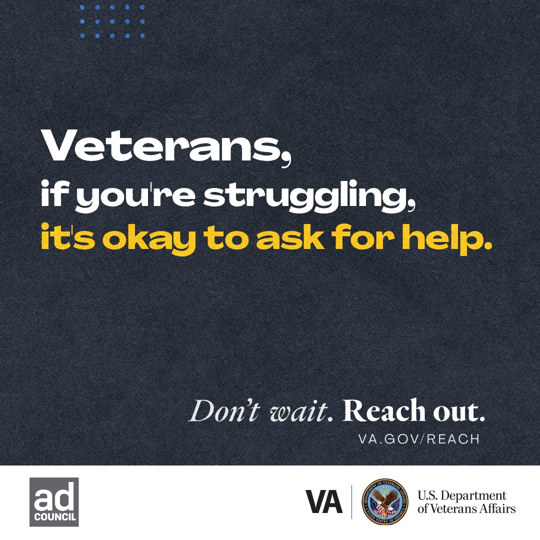 Veterans are often the first to help others and may find it hard to ask for help themselves. If you’re a Veteran who needs support, don’t wait. Reach out. Visit VA.gov/REACH for resources today. #SPM23 #VetsReachOut