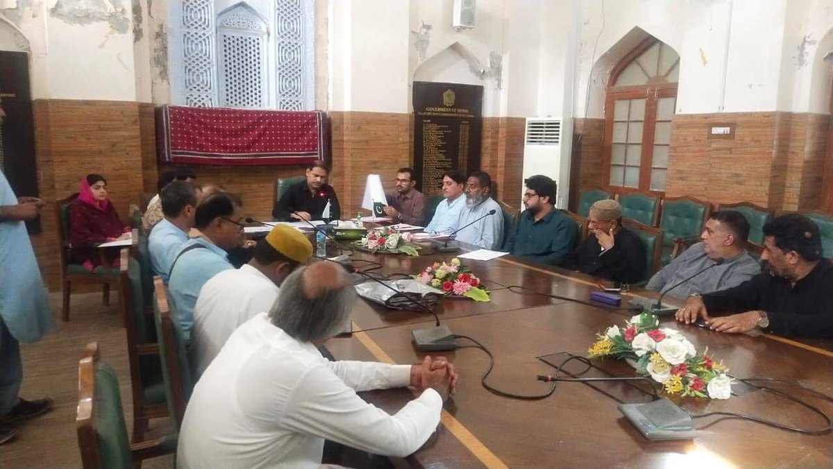 meeting regarding arrangements Chehlum Hazrat Imam Hussain a.s 1445-2023, was held on 31.08.2023, chaired by Salleemullah odho, Deputy Commissioner Larkano, attended by all prominent ulmas of taluka larkana, officers concerned and other stake holders.