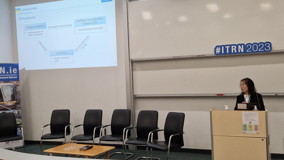 Happy to be attending the <a href="/itrn_ie/">ITRN.ie</a> conference this year in <a href="/atusligo_ie/">ATU Sligo</a> and to support PhD researcher Aihui Hu on her presentation on contribution of communication tech in ITS to resilience of transport networks