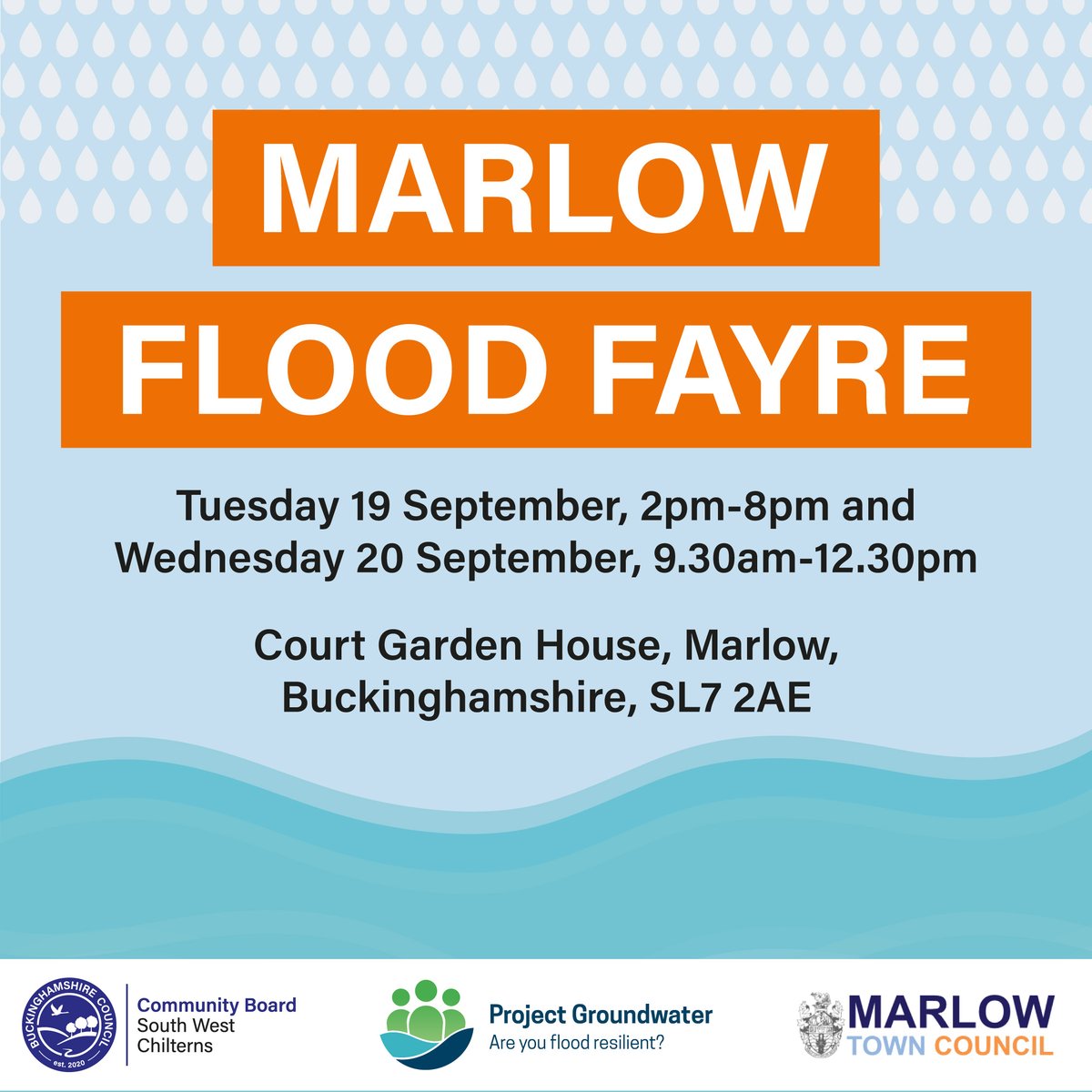 The Marlow Flood Fayre is only 3 weeks away!

This is your chance to speak directly to the authorities that can support you, including @EnvAgencySE and @thameswater. 

@floodmary will also be there with the Floodmobile to introduce you to Property Flood Resilience options!