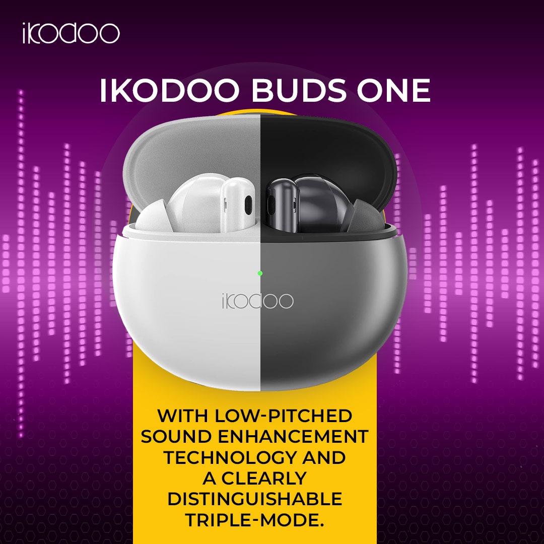 Revel in authentic sound, where bass and treble unite in perfect harmony, delivering crystal-clear, detailed audio with a balanced blend of bass, midrange, and treble frequencies. #IkodooBudsOne #AudioExcellence #ImmersiveSound #Ikodoo #Earbuds #soundengineering #soundenhancement