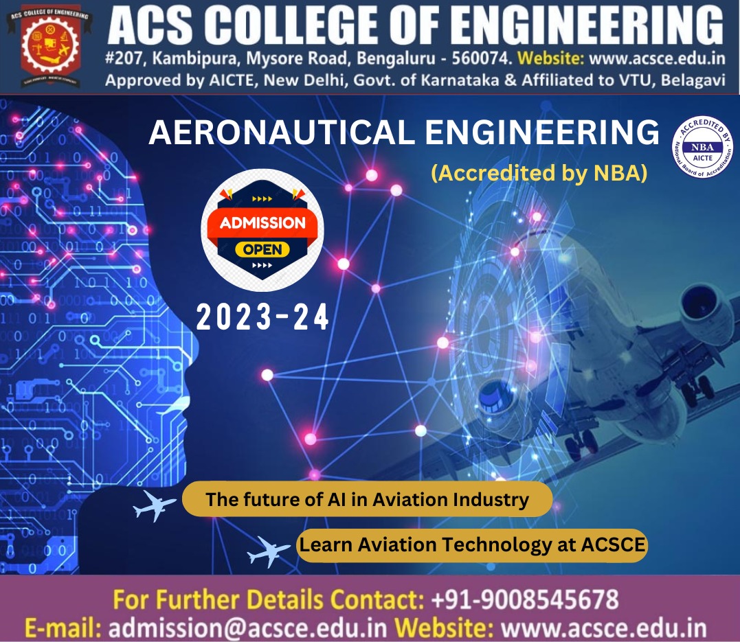 acscebangalore's tweet image. #Admissions_open2023_24
B.E and M.Tech #Admissions 2023 ACS College of Engineering #ACSCE, a Premier Engineering College in Bangalore
* Specialized in Aerospace, #Aeronautical, and BioMedical Engineering Courses
Register now: acsce.edu.in/engineering-co…