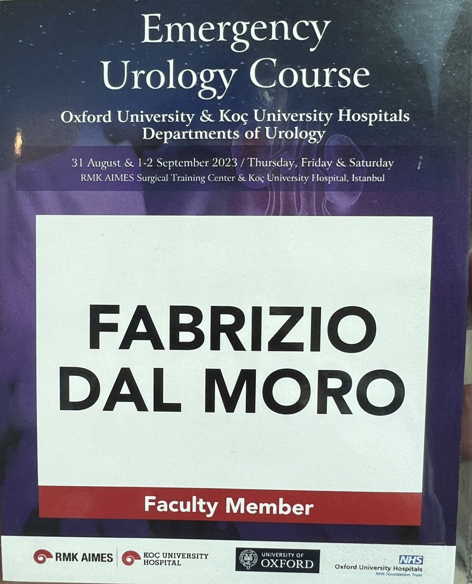 Today I’m Faculty member at the Emergency Urology Course in Istanbul. Simulation and Training (open, lap, robotic surgery): What a beautiful experience! University of Oxford Koç University Hospital RMK AIMES Università degli Studi di Padova With my very good friends @erdemcanda,…