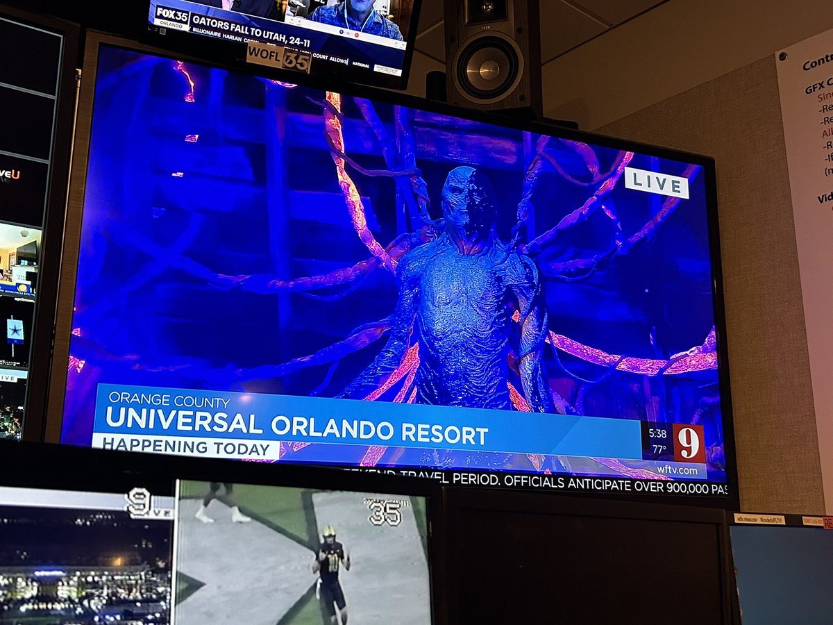 We had Vecna on the news to give @ALorenzoTV, @KarlaRayTV, and @KCrimiWFTV a little scare this morning. Halloween Horror Nights begins tonight at @UniversalORL. A certain morning show producer is VERY excited.