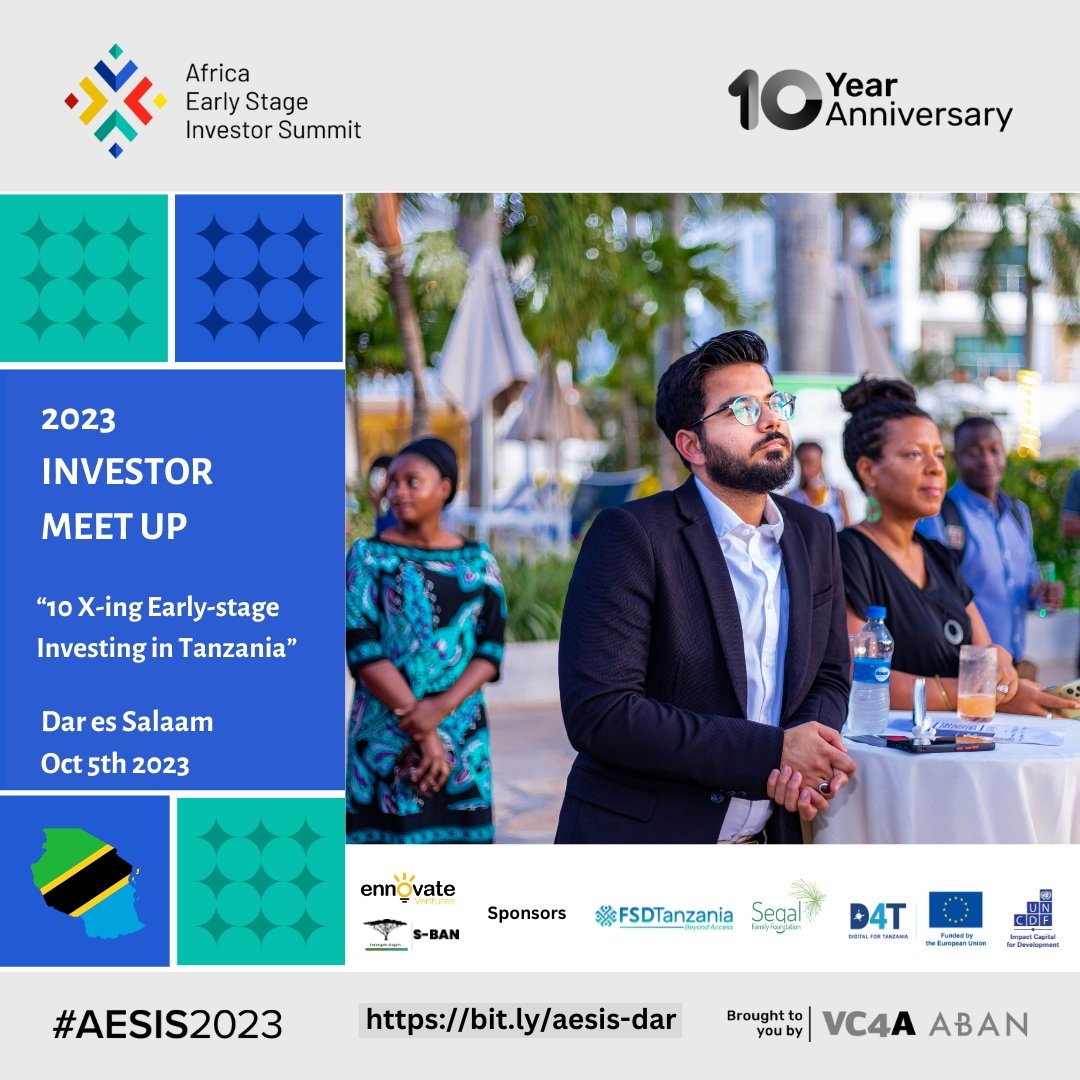omoklin's tweet image. We&apos;re bringing together both global and local investors actively investing in Tanzania all under one roof  during #AESIS2023, to discuss how we can join forces to 10x early stage investing in Tanzania.  Your favorite investors will be speaking at #AESIS Investor Meetup in Dar.
