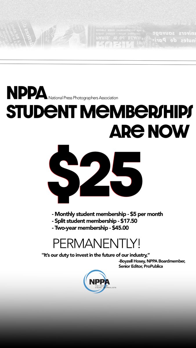 We're commited to investing in the future of our industry. Join and join us. nppa.org/community/get-… #backtoschool #studentdiscount #visualstorytelling