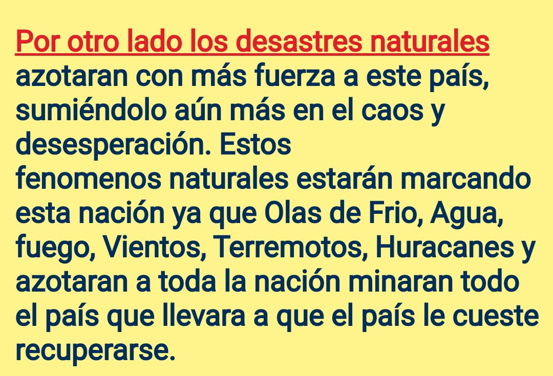 Profeta_Mundial's tweet photo. Le viene la caída a EEUU por diferentes circunstancias y una de ellas son las cuantiosas pérdidas por los desastres naturales.
Predicción realizada el 2019 en adelante. https://t.co/clpVnvJoYX