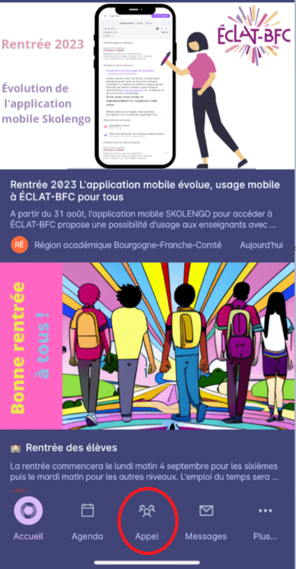 🆕Enseignant.e.s de la <a href="/RA_BFC/">Région académique Bourgogne-Franche-Comté</a>
Via la nouvelle application <a href="/skolengo/">Skolengo</a> #EclatBFC, vous avez désormais accès à votre espace enseignant de l'ENT sur un appareil mobile 📱, ainsi que la possibilité de faire l'appel 🙋‍♀️🙋en quelques clics, en début de séance.