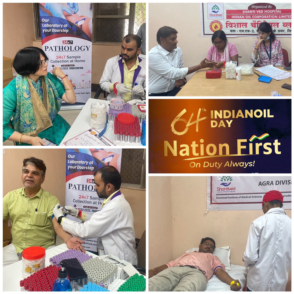 Abiding to core value of Nation First, Blood Donation Camp was organised at Agra DO on the occasion of 64th IndianOil Day

<a href="/ChairmanIOCL/">ChairmanIOC</a> <a href="/DirMktg_iocl/">Director (Marketing), IndianOil</a> <a href="/Bohrashyam2/">Shyam Bohra</a> <a href="/AjayGargioc/">Ajay Garg</a> <a href="/GeetikaMehra4/">Geetika Mehra</a> 
<a href="/ioclupso2/">IOCL_UPSO-2</a>