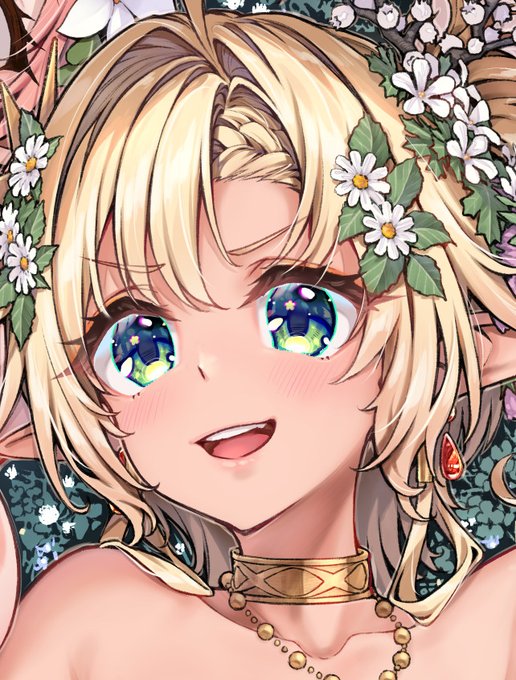 目が塗れたよ!どうかな～🌸
#エルフの宴進捗 