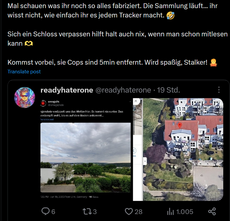 Mein Posts zu screenshotten und sie so im Fall eines erfolgreichen Wegmeddelns für die Nachwelt zu konservieren, find ich süß.
Danke an euch KluKen Nutzer 😊