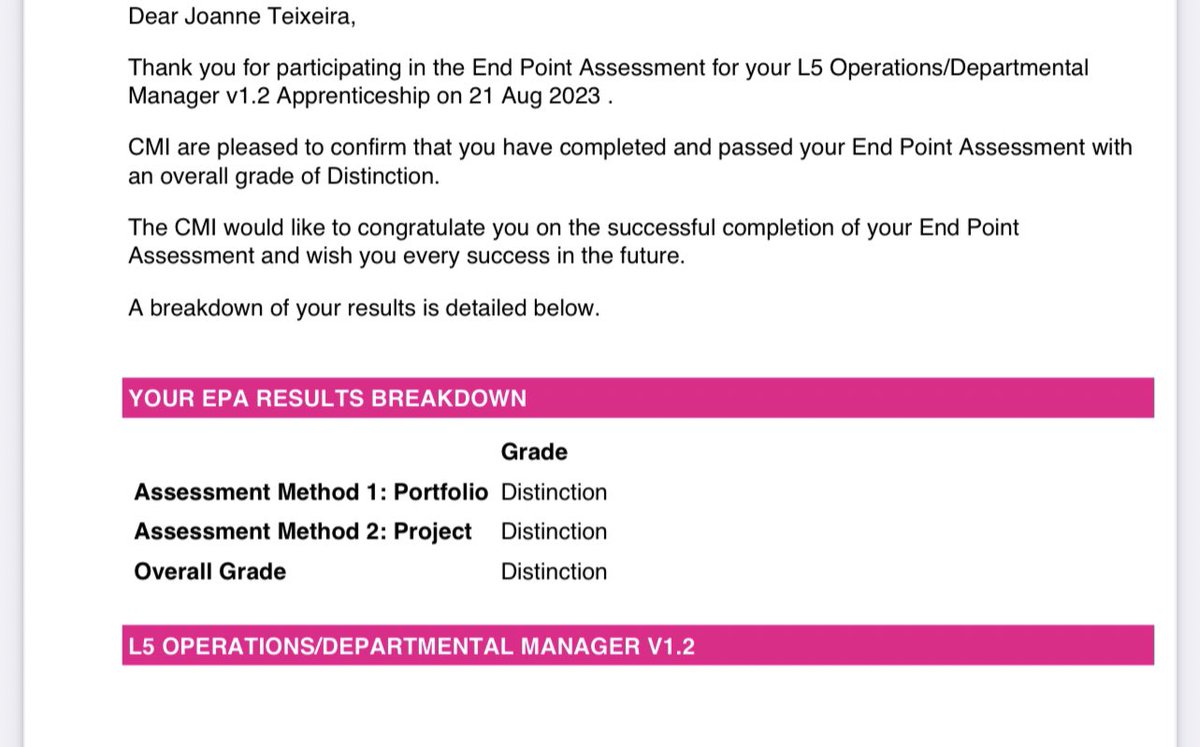 jobaker44's tweet photo. 🎉 After a hard slog through 18months of full time work, study,  family and music-making, I passed my Level 5 Operations Management in Education. 🎉 https://t.co/WY1lXFSM1S